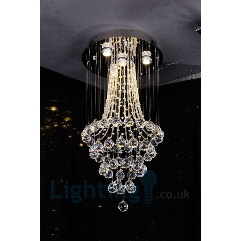 4 Luzes Modernas K9 Cristal Redonda Montagem Embutida Luz de Teto