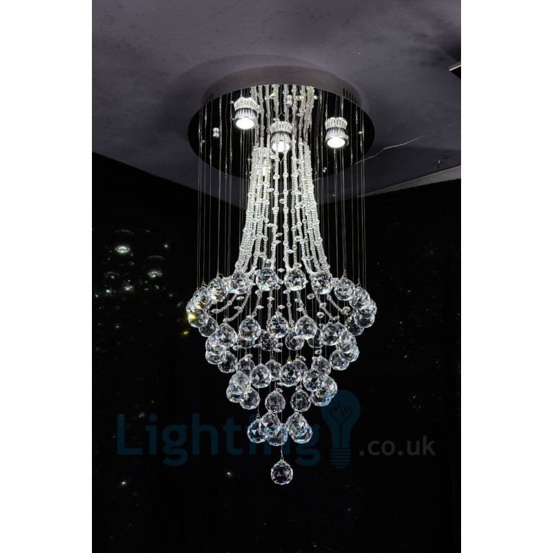 4 Luzes Modernas K9 Cristal Redonda Montagem Embutida Luz de Teto