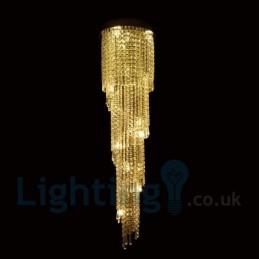 4 x GU10 + 8 x G4 150CM Long Crystal Drop Light Modern K9 Cristal Redondo Montagem Embutida Luz de Teto
