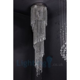4 x GU10 + 8 x G4 150CM Long Crystal Drop Light Modern K9 Cristal Redondo Montagem Embutida Luz de Teto