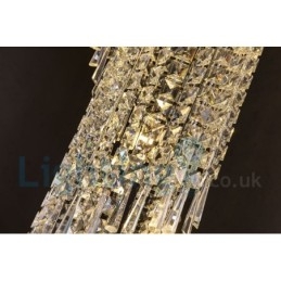 4 x GU10 + 8 x G4 150CM Long Crystal Drop Light Modern K9 Cristal Redondo Montagem Embutida Luz de Teto