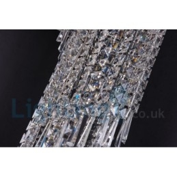 4 x GU10 + 8 x G4 150CM Long Crystal Drop Light Modern K9 Cristal Redondo Montagem Embutida Luz de Teto