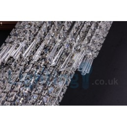 4 x GU10 + 8 x G4 150CM Long Crystal Drop Light Modern K9 Cristal Redondo Montagem Embutida Luz de Teto