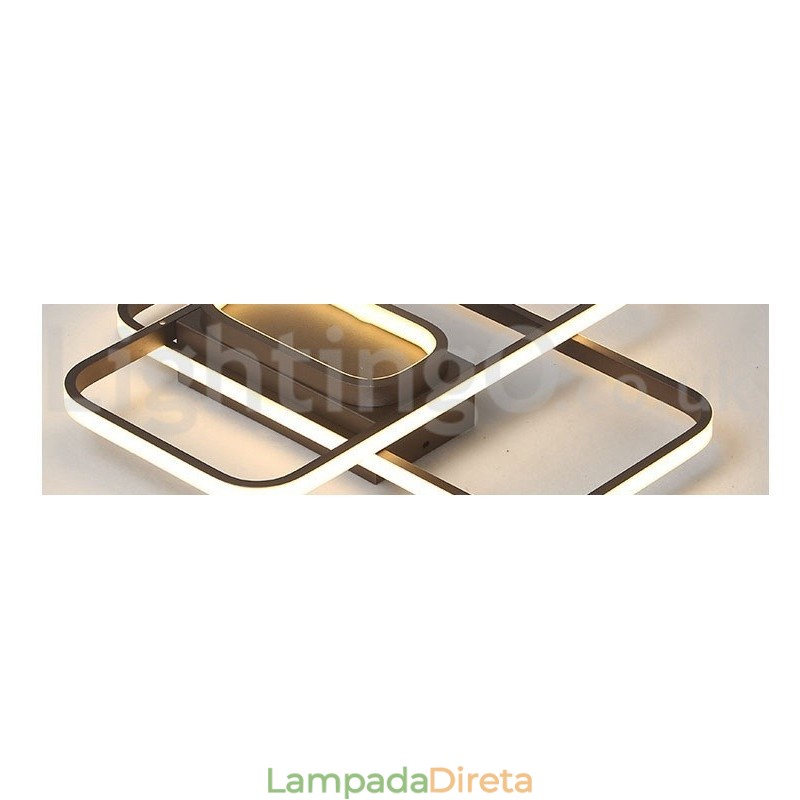 Luminária de teto moderna contemporânea em alumínio com pintura embutida e dimmer remoto, também pode ser usada como luminária de parede