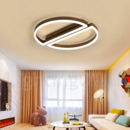 Luminária de teto redonda moderna contemporânea em alumínio, luminária embutida com dimmer remoto, também pode ser usada como luminária de parede