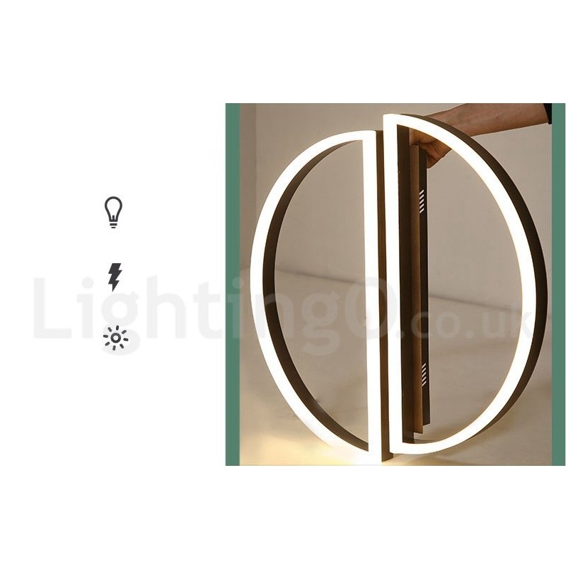 Luminária de teto redonda moderna contemporânea em alumínio, luminária embutida com dimmer remoto, também pode ser usada como luminária de parede