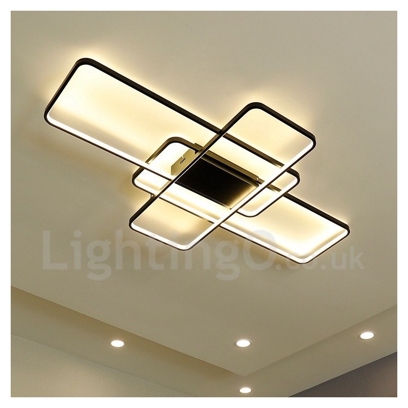 Luminária de teto moderna contemporânea em alumínio com pintura embutida, luminária de parede com dimmer remoto para sala de estar, quarto, também pode ser usada como luminária de parede