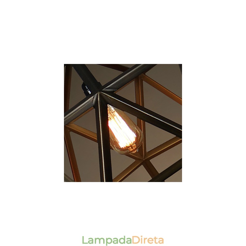 Lustre de metal vintage rústico Lodge