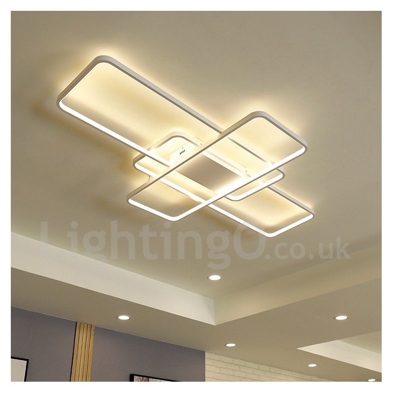 Luminária de teto moderna contemporânea em alumínio com pintura embutida, luminária de parede com dimmer remoto para sala de estar, quarto, também pode ser usada como luminária de parede
