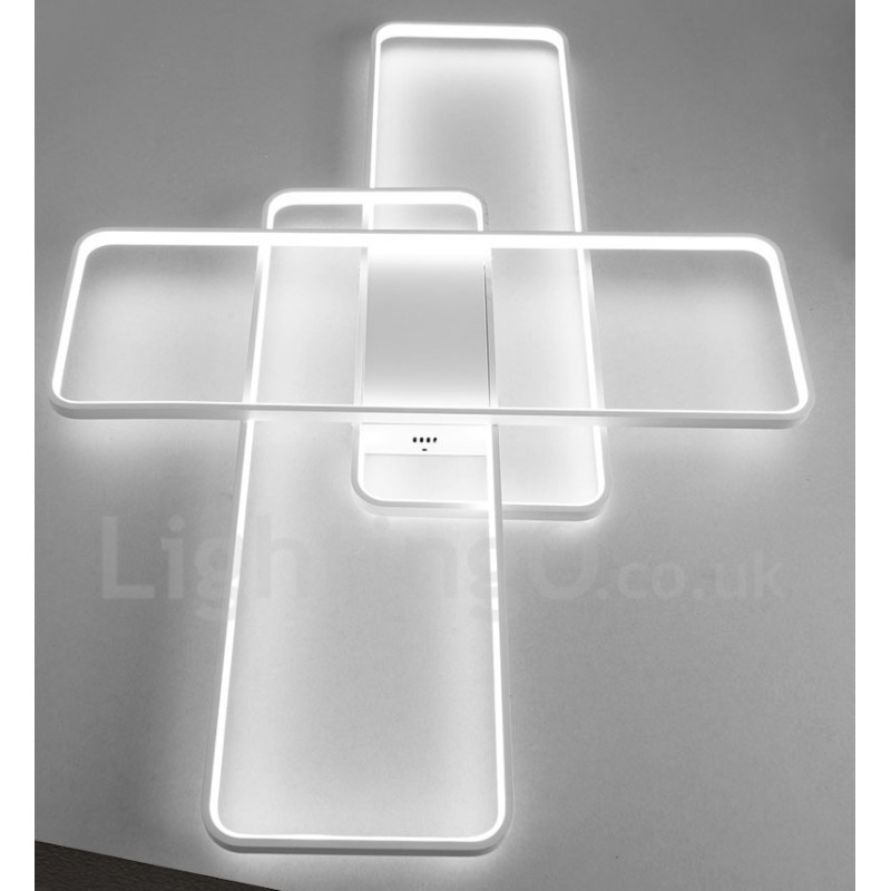 Luminária de teto moderna contemporânea em alumínio com pintura embutida, luminária de parede com dimmer remoto para sala de estar, quarto, também pode ser usada como luminária de parede