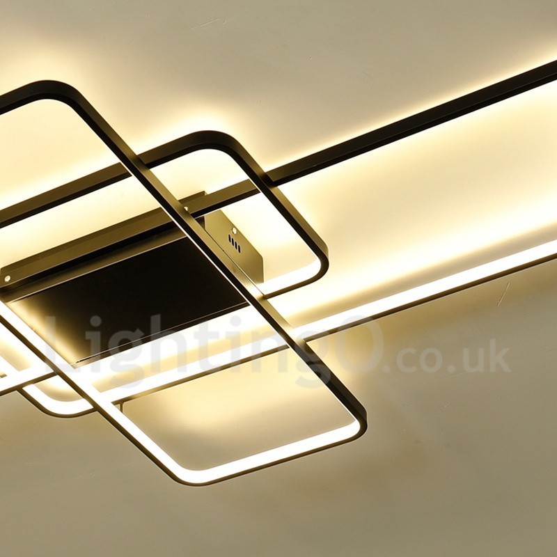 Luminária de teto moderna contemporânea em alumínio com pintura embutida, luminária de parede com dimmer remoto para sala de estar, quarto, também pode ser usada como luminária de parede