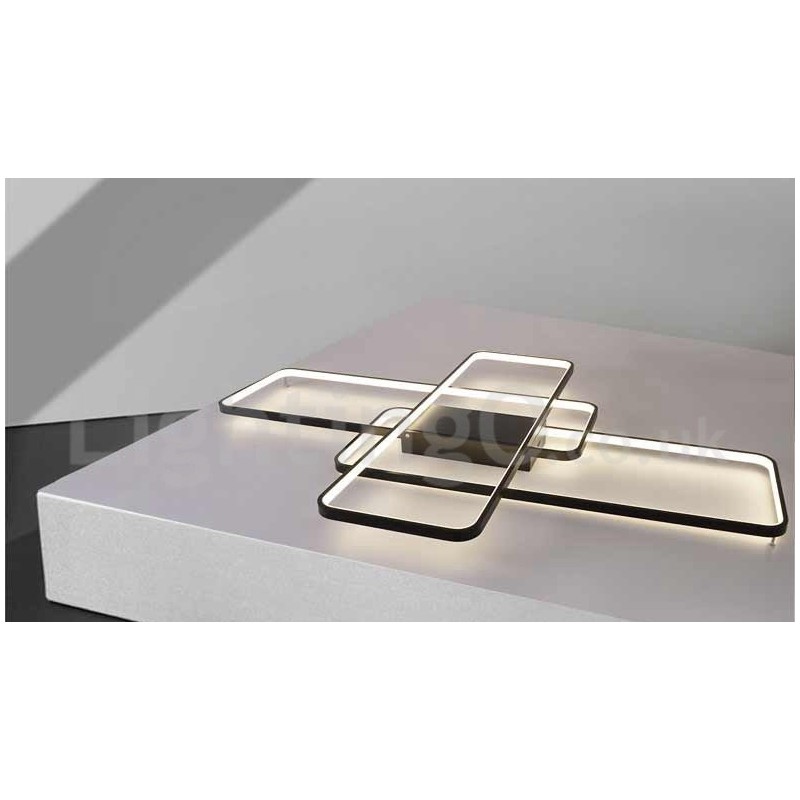 Luminária de teto moderna contemporânea em alumínio com pintura embutida, luminária de parede com dimmer remoto para sala de estar, quarto, também pode ser usada como luminária de parede