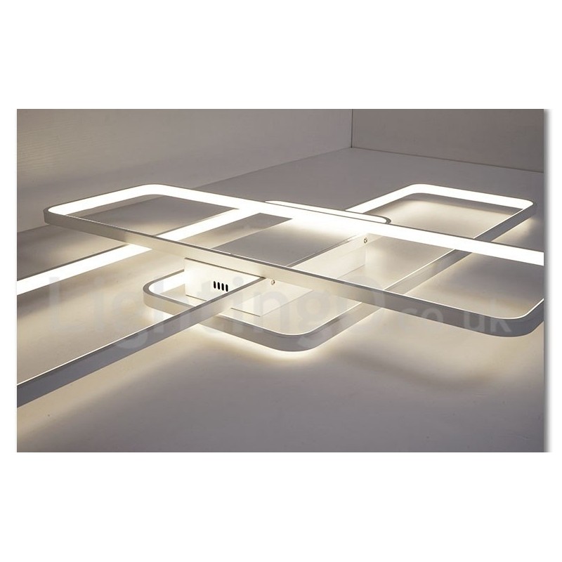Luminária de teto moderna contemporânea em alumínio com pintura embutida, luminária de parede com dimmer remoto para sala de estar, quarto, também pode ser usada como luminária de parede