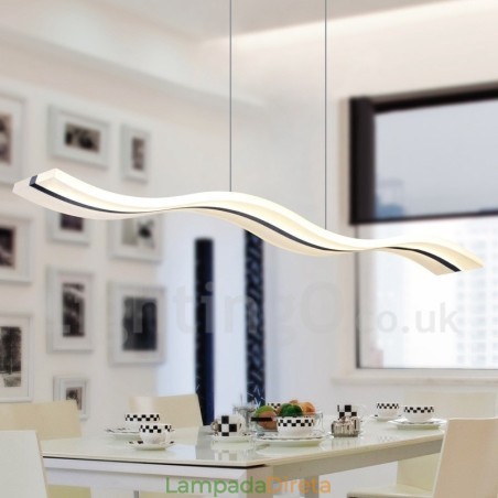 Luminária pendente linear regulável com controle remoto e design moderno Luminária pendente linear regulável com controle remoto e design moderno