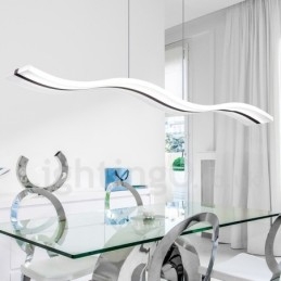 Luminária pendente linear regulável com controle remoto e design moderno