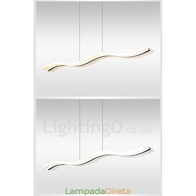 Luminária pendente linear regulável com controle remoto e design moderno