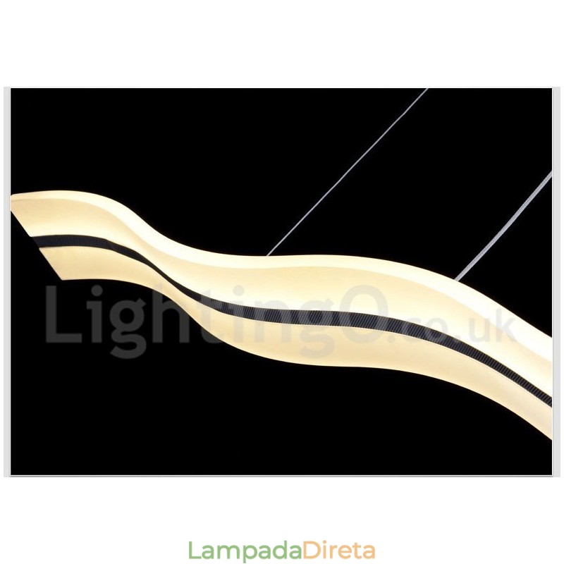 Luminária pendente linear regulável com controle remoto e design moderno