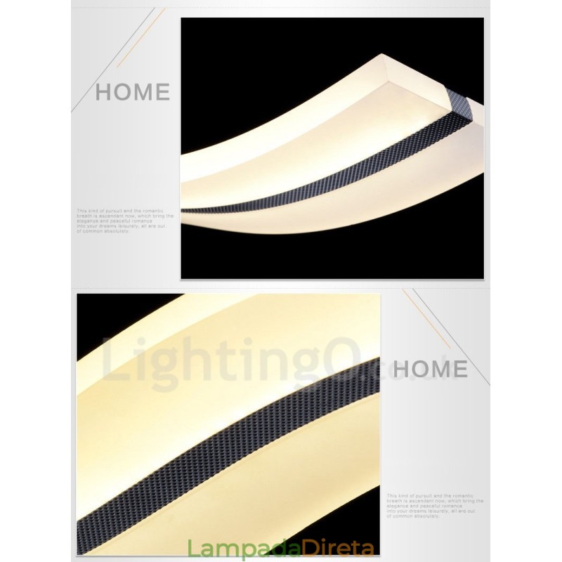 Luminária pendente linear regulável com controle remoto e design moderno
