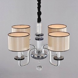 Lustre minimalista moderno iluminação tecido arte lustre de cristal