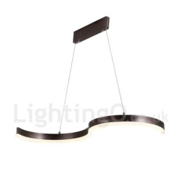 Luminária pendente linear regulável com controle remoto e design moderno