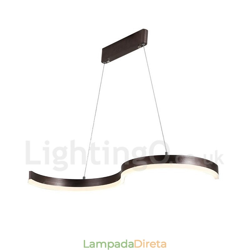 Luminária pendente linear regulável com controle remoto e design moderno