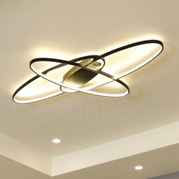 Luminária de teto oval moderna e contemporânea em alumínio com ajuste de intensidade, luminária embutida para sala de estar, quarto, também pode ser usada como luminária de parede