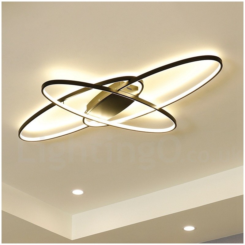 Luminária de teto oval moderna e contemporânea em alumínio com ajuste de intensidade, luminária embutida para sala de estar, quarto, também pode ser usada como luminária de parede