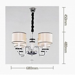 Lustre minimalista moderno iluminação tecido arte lustre de cristal
