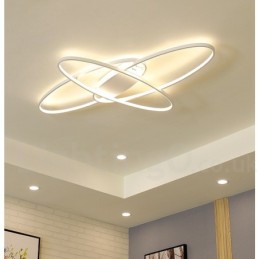 Luminária de teto oval moderna e contemporânea em alumínio com ajuste de intensidade, luminária embutida para sala de estar, quarto, também pode ser usada como luminária de parede
