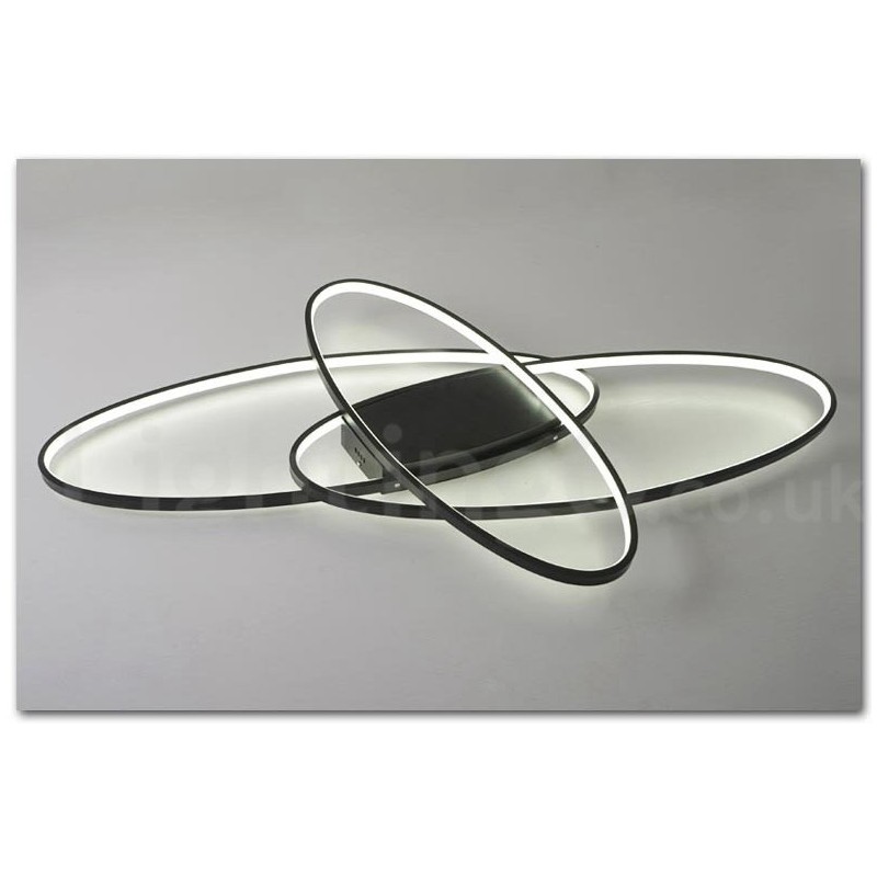 Luminária de teto oval moderna e contemporânea em alumínio com ajuste de intensidade, luminária embutida para sala de estar, quarto, também pode ser usada como luminária de parede