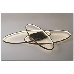 Luminária de teto oval moderna e contemporânea em alumínio com ajuste de intensidade, luminária embutida para sala de estar, quarto, também pode ser usada como luminária de parede