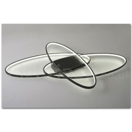 Luminária de teto oval moderna e contemporânea em alumínio com ajuste de intensidade, luminária embutida para sala de estar, quarto, também pode ser usada como luminária de parede