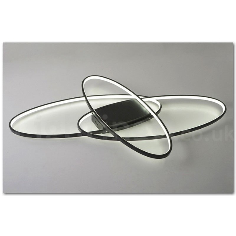 Luminária de teto oval moderna e contemporânea em alumínio com ajuste de intensidade, luminária embutida para sala de estar, quarto, também pode ser usada como luminária de parede