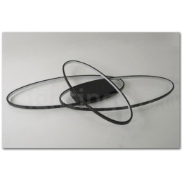 Luminária de teto oval moderna e contemporânea em alumínio com ajuste de intensidade, luminária embutida para sala de estar, quarto, também pode ser usada como luminária de parede