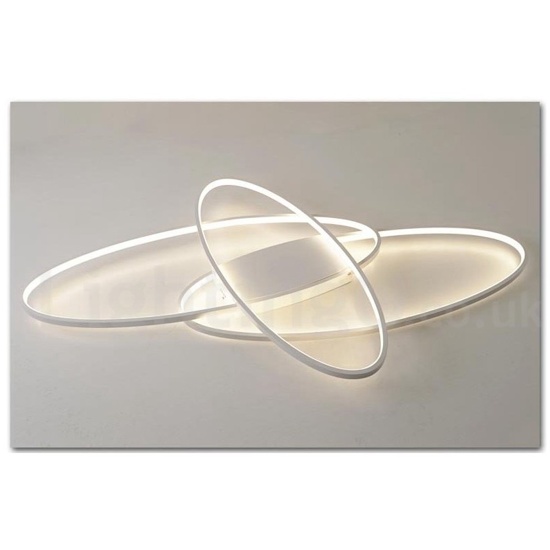 Luminária de teto oval moderna e contemporânea em alumínio com ajuste de intensidade, luminária embutida para sala de estar, quarto, também pode ser usada como luminária de parede