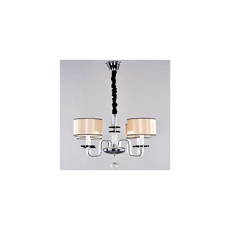 Lustre minimalista moderno iluminação tecido arte lustre de cristal