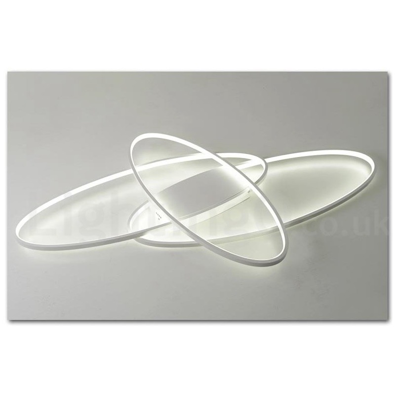Luminária de teto oval moderna e contemporânea em alumínio com ajuste de intensidade, luminária embutida para sala de estar, quarto, também pode ser usada como luminária de parede