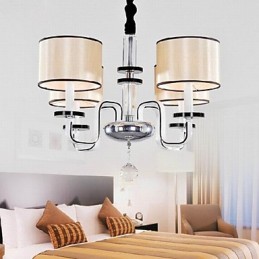 Lustre minimalista moderno iluminação tecido arte lustre de cristal