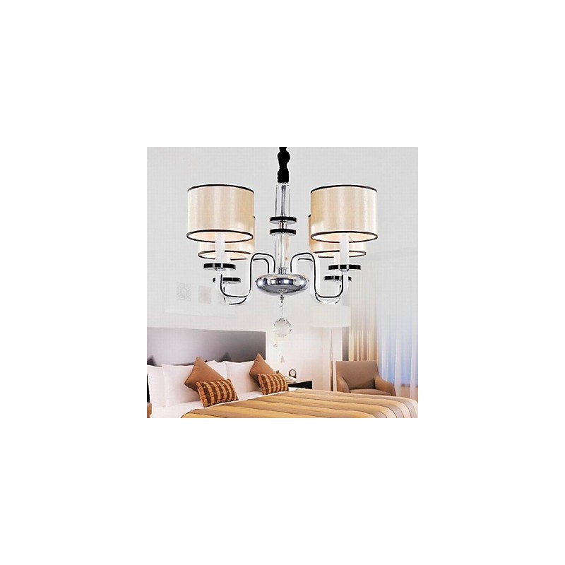 Lustre minimalista moderno iluminação tecido arte lustre de cristal