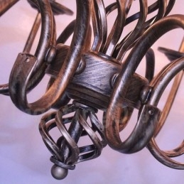 Lustre de vela pendente preto e branco vintage retrô rústico de 6 luzes