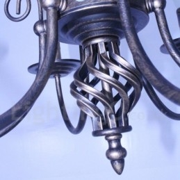 Lustre de vela pendente preto e branco vintage retrô rústico de 6 luzes