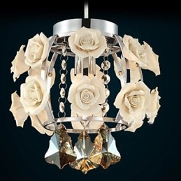 Lustre Cristal Moderno Contemporâneo Lanterna Metal 1 Luz