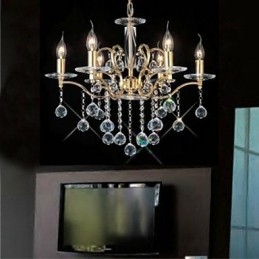 Lustre de metal dourado cristal clássico tradicional
