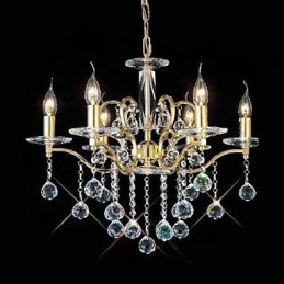 Lustre de metal dourado cristal clássico tradicional