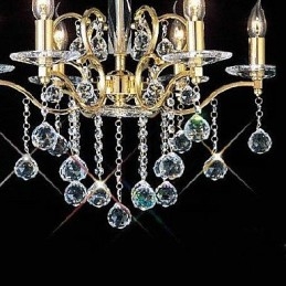 Lustre de metal dourado cristal clássico tradicional
