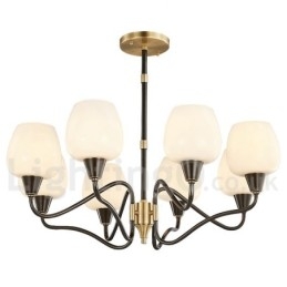 Lustre de vela pendente de latão vintage retrô com cúpulas de vidro