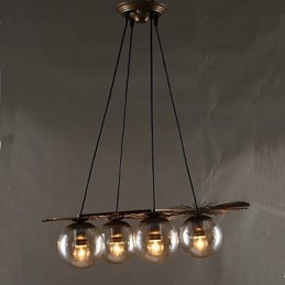 Lustre de vidro artístico redondo com esfera de feijão