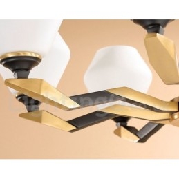 Pure Brass Luxuoso Rústico Retro Vintage Latão Pingente Vela Lustre com Tons de Vidro