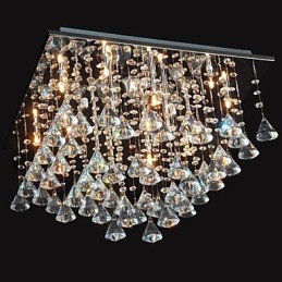 Lustre de cristal cromado clássico tradicional em metal