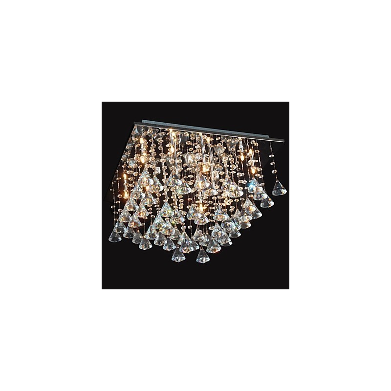 Lustre de cristal cromado clássico tradicional em metal